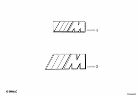 M emblem — BMW E36 factory diagram