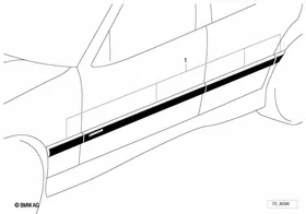Retrofit kit, M mouldings — BMW E36 factory diagram