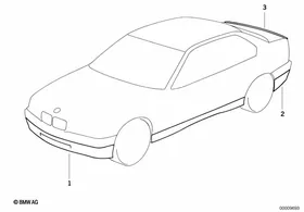 Aerodynamics package — BMW E36 factory diagram