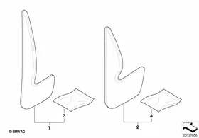 Mud flaps — BMW E36 factory diagram