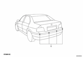 Install.kit, Park Distance Control — BMW E36 factory diagram