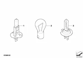 Bulbs blue — BMW E36 factory diagram