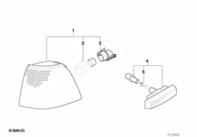 Install.kit turn indicators,front, white — BMW E36 factory diagram