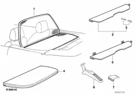 Wind deflector — BMW E36 factory diagram
