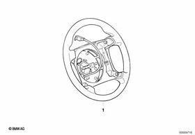 M leather-covered steering wheel rim I — BMW E36 factory diagram