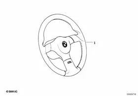 M leather-cov. sport steering wheel I — BMW E36 factory diagram