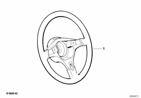 Leather-cov. sport steer. wheel rim II — BMW E36 factory diagram