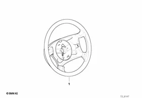 Leather-covered steering wheel rim III — BMW E36 factory diagram