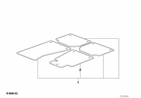 Floor mats "City" — BMW E36 factory diagram