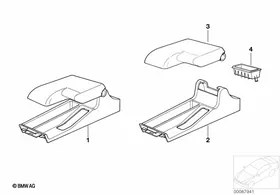 Retrofit kit, armrest front — BMW E36 factory diagram