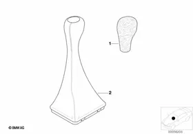 Retrofit, wooden gearshift knob — BMW E36 factory diagram