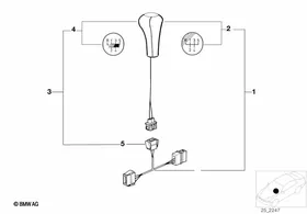Retrofit kit, shift knob,leather illumi. — BMW E36 factory diagram