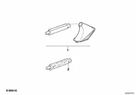 Handbrake grip/leather cover — BMW E36 factory diagram
