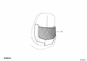 Retrofit, net bag at seat backrest — BMW E36 factory diagram