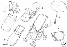 BMW buggy chrome-marine with accessories — BMW E36 factory diagram