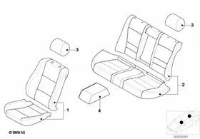 Lambskin seat cover — BMW E36 factory diagram