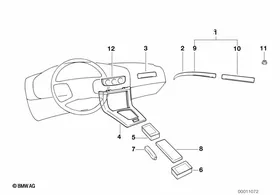 Fine wood trim — BMW E36 factory diagram