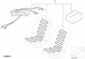 Installing set heated seat front — BMW E36 factory diagram