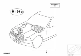 "Economic" air cond. system, overview — BMW E36 factory diagram
