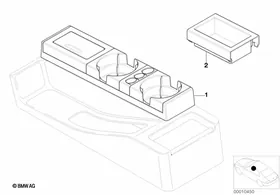 Multifunctional oddments tray — BMW E36 factory diagram