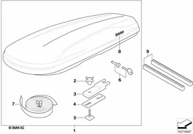 Roof box — BMW E36 factory diagram