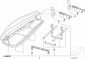 Multi-purpose roof box — BMW E36 factory diagram