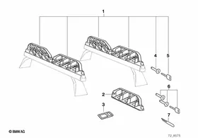 Standard ski carrier for 6 pairs of skis — BMW E36 factory diagram