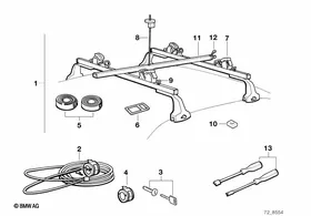 Surfboard rack — BMW E36 factory diagram