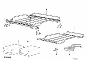 Luggage basket — BMW E36 factory diagram