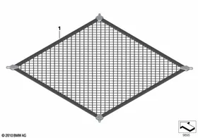 Luggage compartment net — BMW E36 factory diagram
