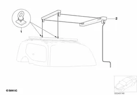 Adapter (universal lift) for hood — BMW E36 factory diagram