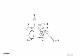 Trailer, individual parts, handbrake — BMW E36 factory diagram