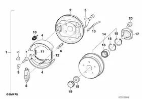 Trailer, indiv. parts, wheel brake — BMW E36 factory diagram