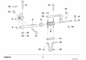 Trailer, indiv. parts, overrun facility — BMW E36 factory diagram