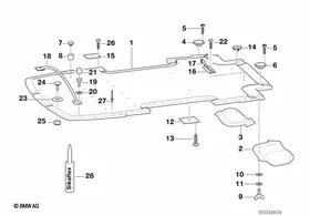 Trailer, indiv. parts, floor assy — BMW E36 factory diagram