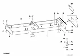 Trailer, indiv. parts, load ramp well — BMW E36 factory diagram