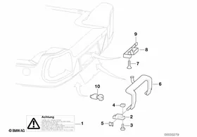 Trailer, indiv. parts, load ramp catch — BMW E36 factory diagram
