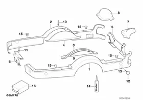 Trailer, individual parts, plastic parts — BMW E36 factory diagram