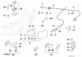 Trailer, indiv. parts, electr. system — BMW E36 factory diagram
