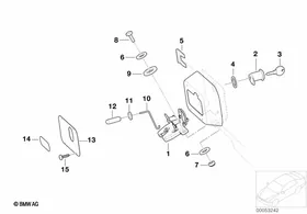 Hood parts, doors/locking system — BMW E36 factory diagram