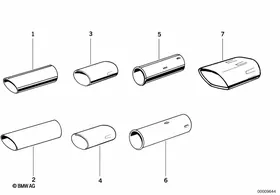 Tailpipe trim — BMW E36 factory diagram