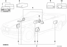 Audio-system with CD-changer — BMW E36 factory diagram