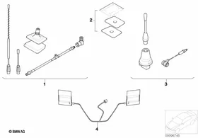 Retrofit kit, teleph. antenna Dualband — BMW E36 factory diagram