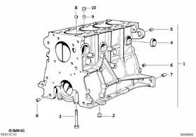 Engine block — BMW E36 factory diagram
