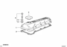 Cylinder head cover — BMW E36 factory diagram