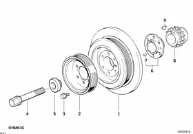 Belt Drive-Vibration Damper — BMW E36 factory diagram