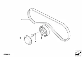 Belt Drive Climate Compressor — BMW E36 factory diagram
