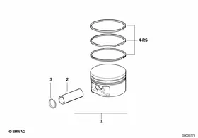Crankshaft-Pistons — BMW E36 factory diagram