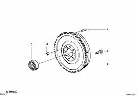 Flywheel / Twin Mass Flywheel — BMW E36 factory diagram