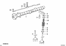 Valve Timing Gear - Cam Shaft — BMW E36 factory diagram